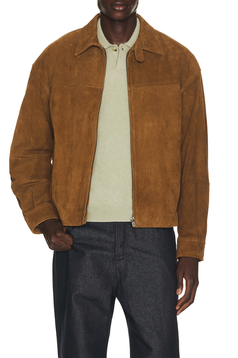 Cow Suede Zip Blouson