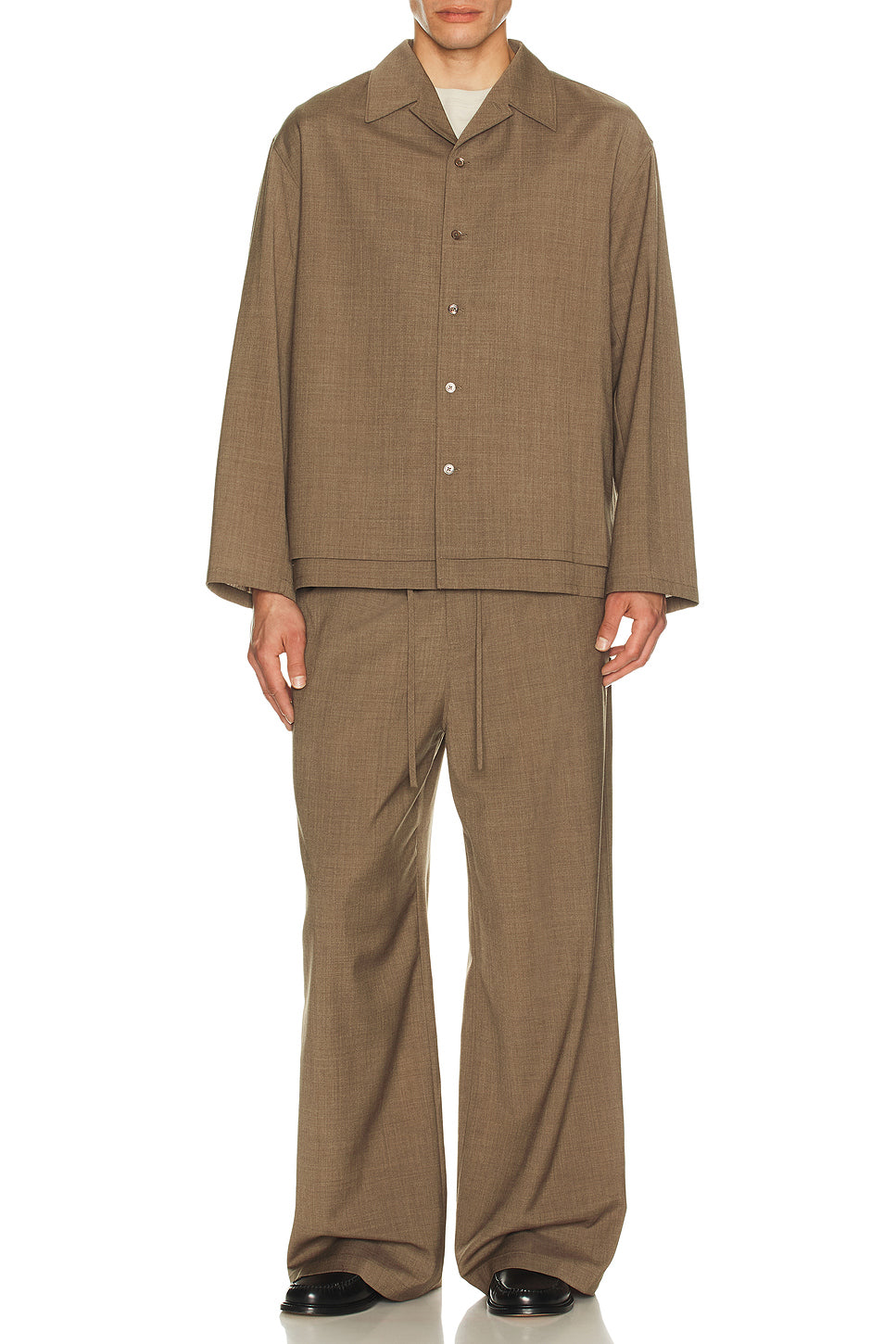 Double Layered Open Collar Shirt