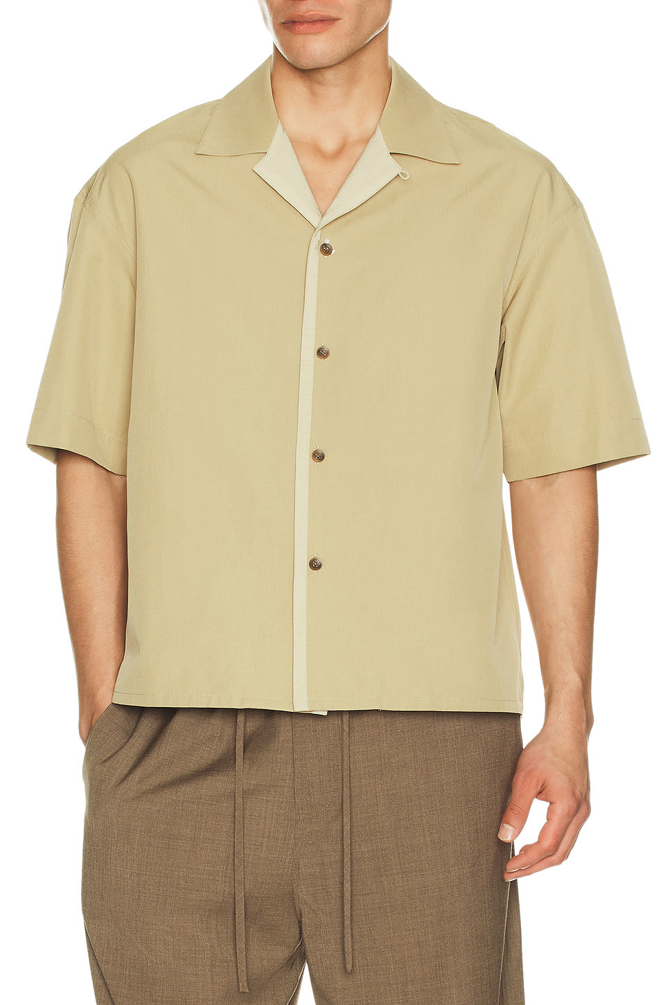 Open Collar Short Sleeve Shirt