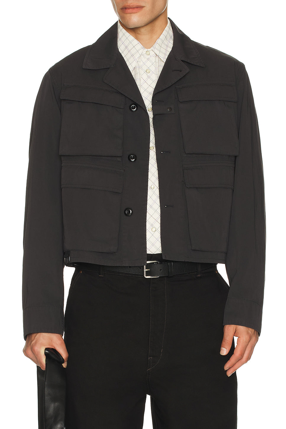 Compact Cotton Twill Short Utility Jacket