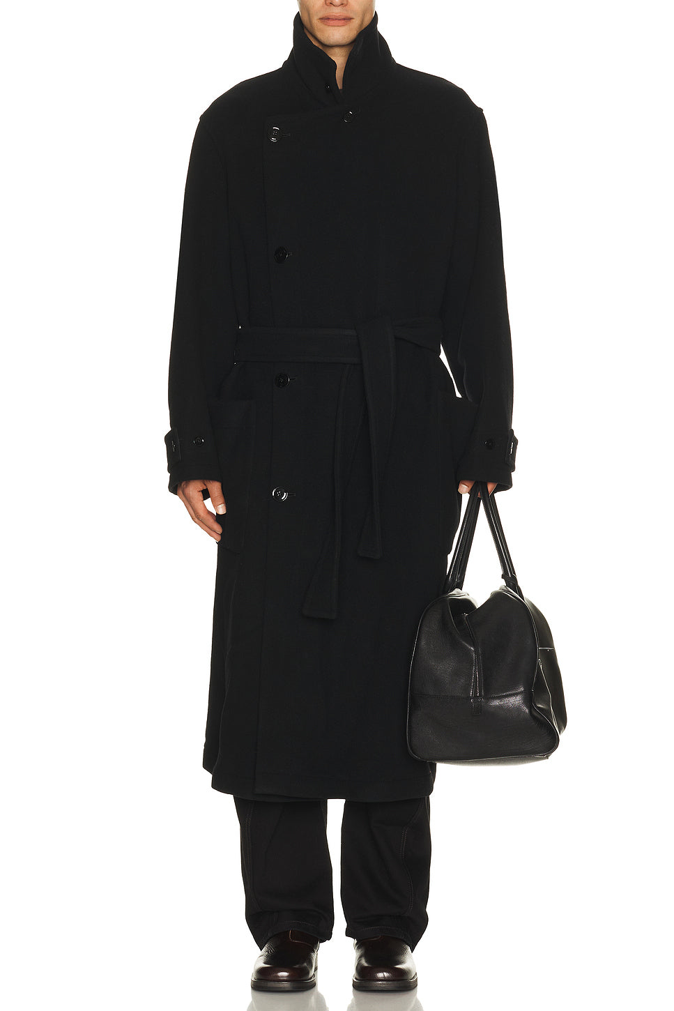 Double Wool Wrap Coat
