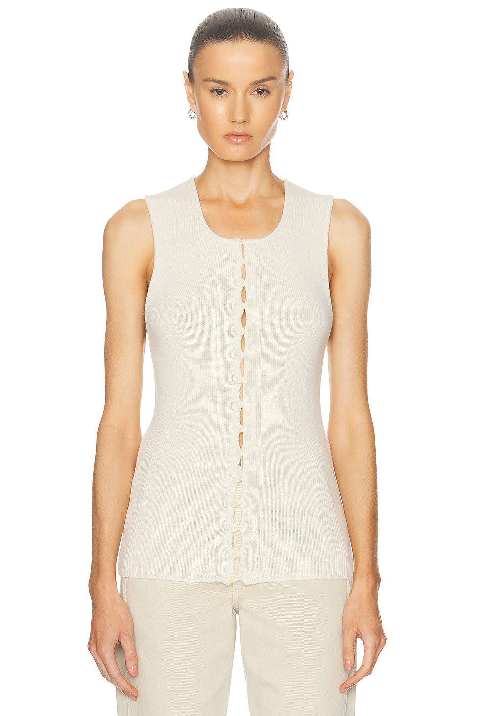 Sleeveless Fitted Cardigan