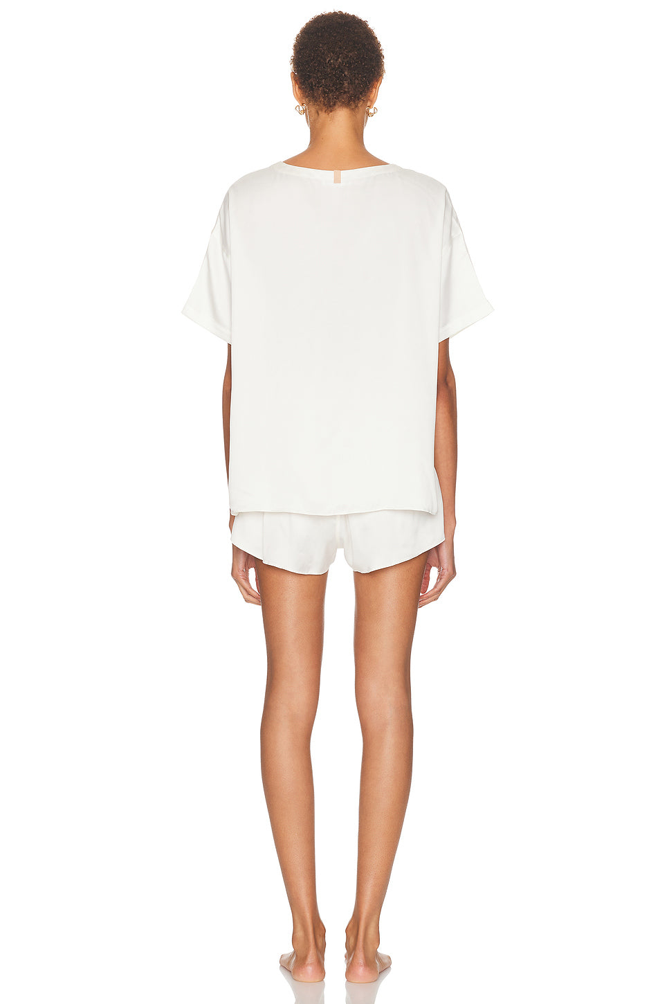 Washable Silk Tee Short Pajama Set