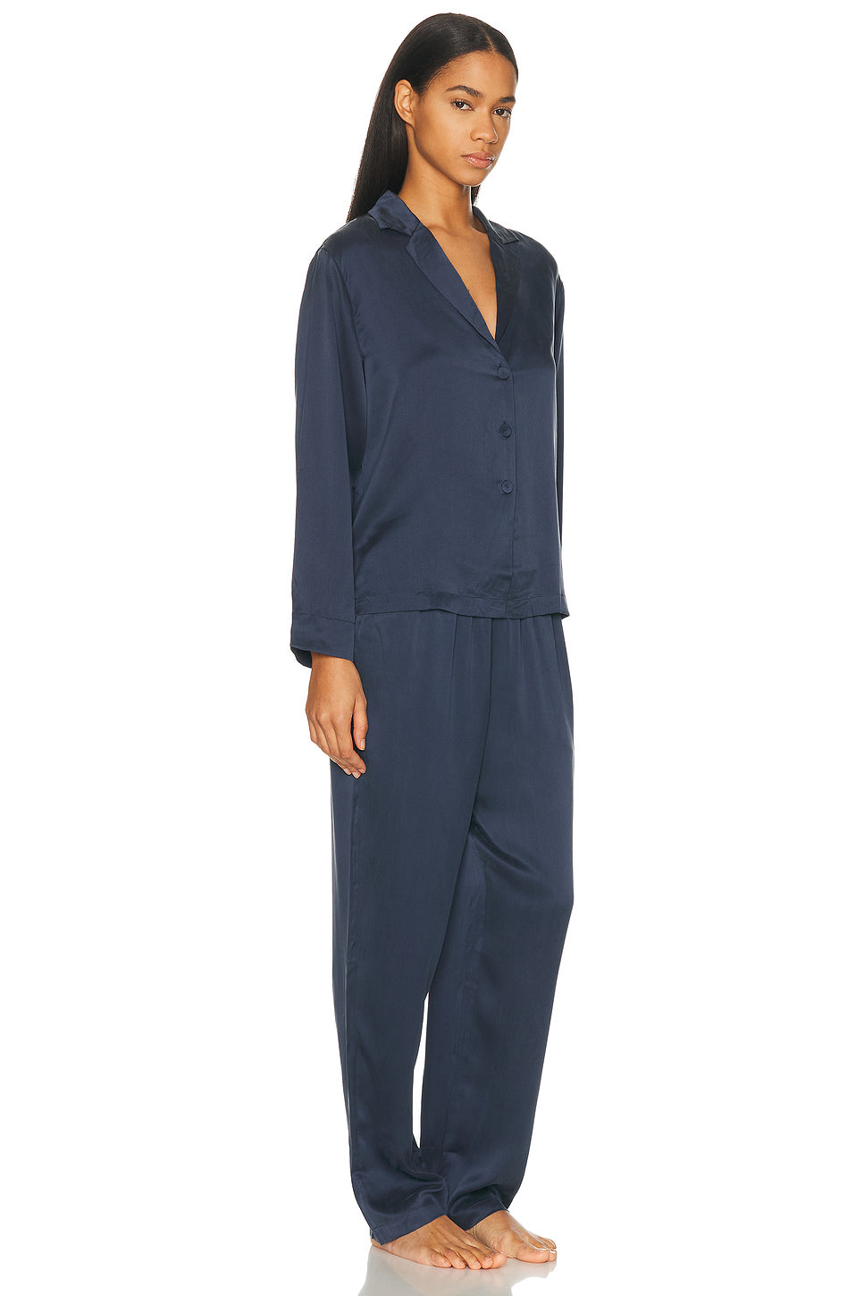 Washable Silk Long Sleeve Pant Pajama Set