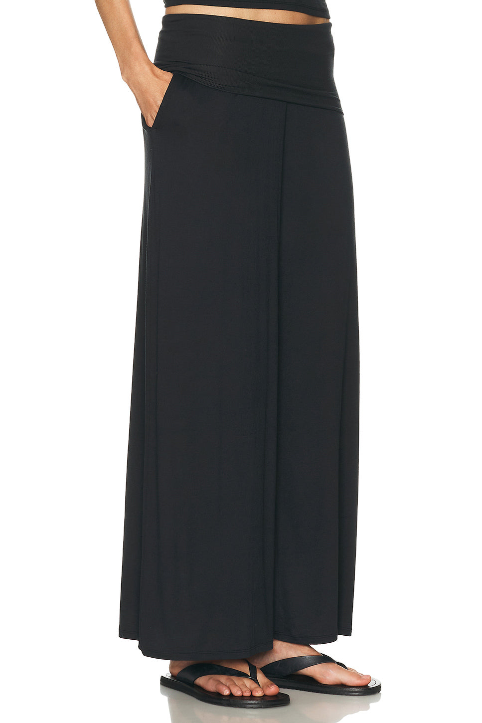 Soft Modal Rib Fold Over Pant