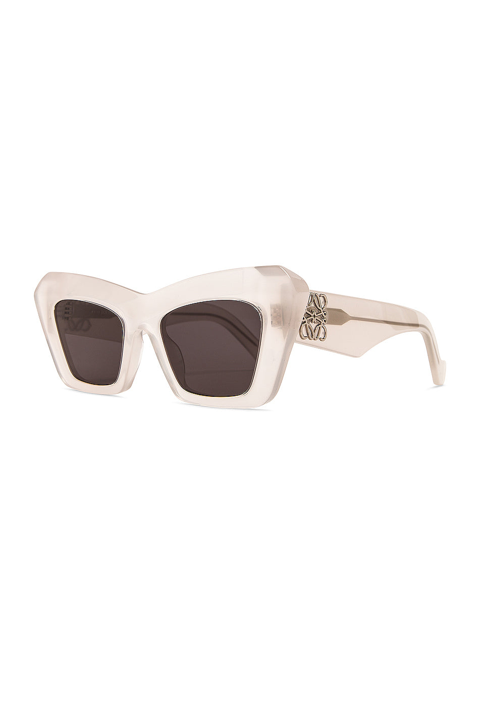 Acetate Cateye Sunglasses in Smoke White