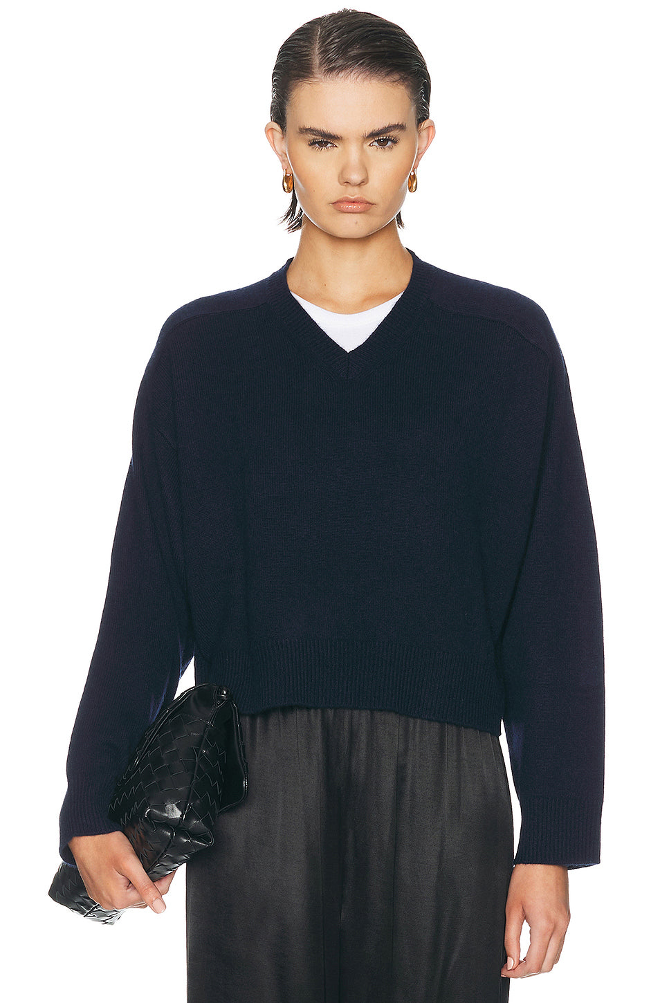 Anzor V-Neck Saddle-Sleeve Sweater