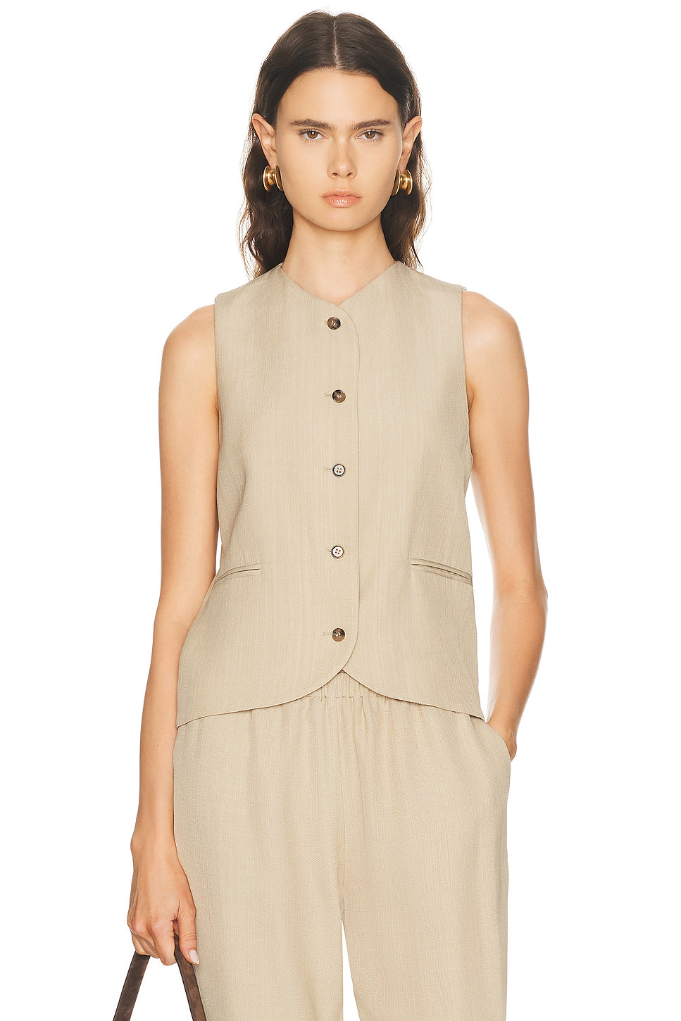 Paco High Neck Tailored Vest