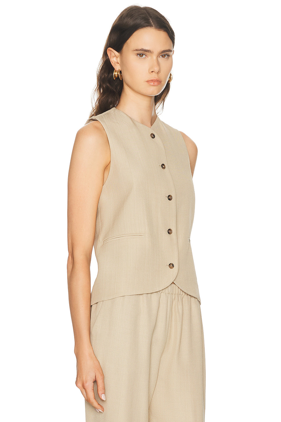 Paco High Neck Tailored Vest