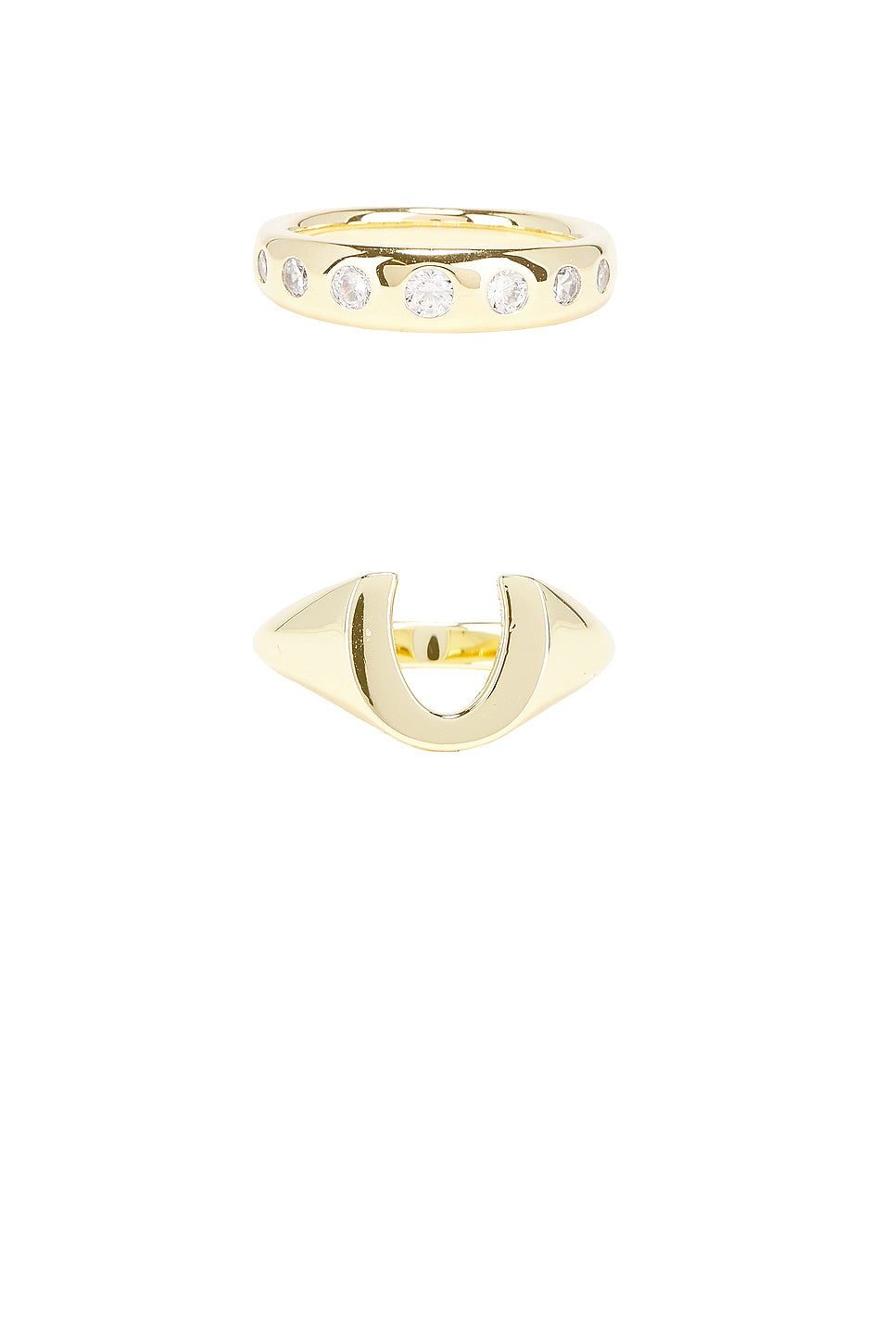 Horseshoe & 7 Stone Ring Set