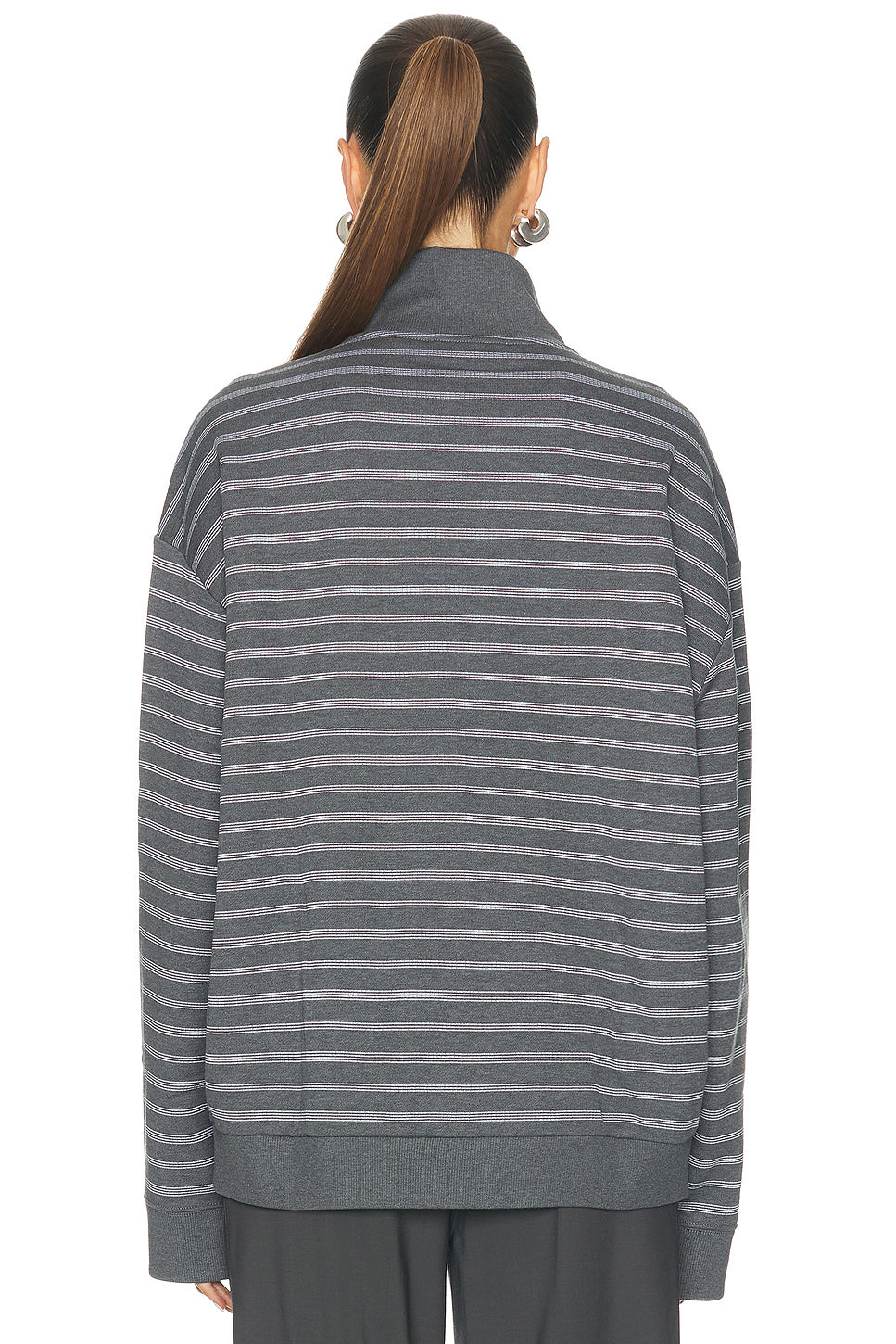 Felpa Righe Zip Up Jacket