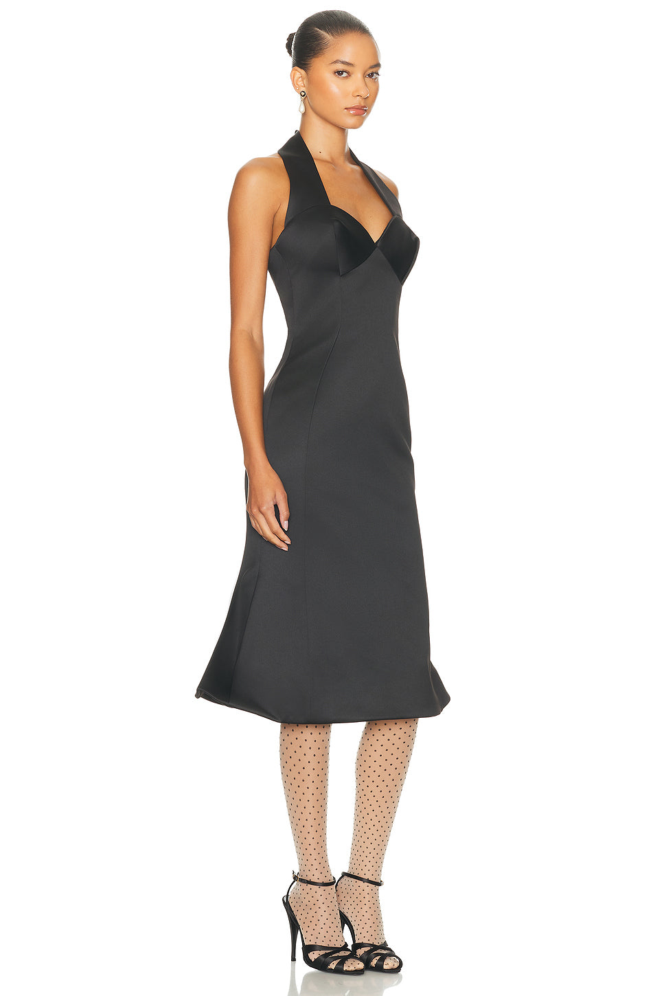 Sculpted Satin Halter Dress