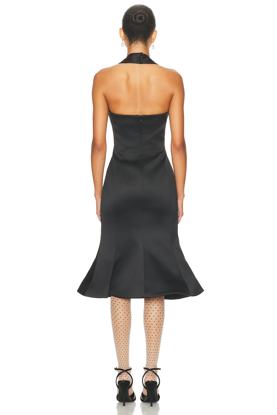 Sculpted Satin Halter Dress