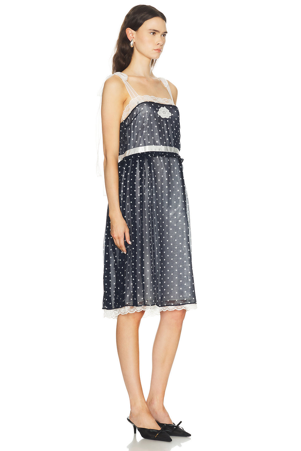 Ribbon Strap Chiffon Dress