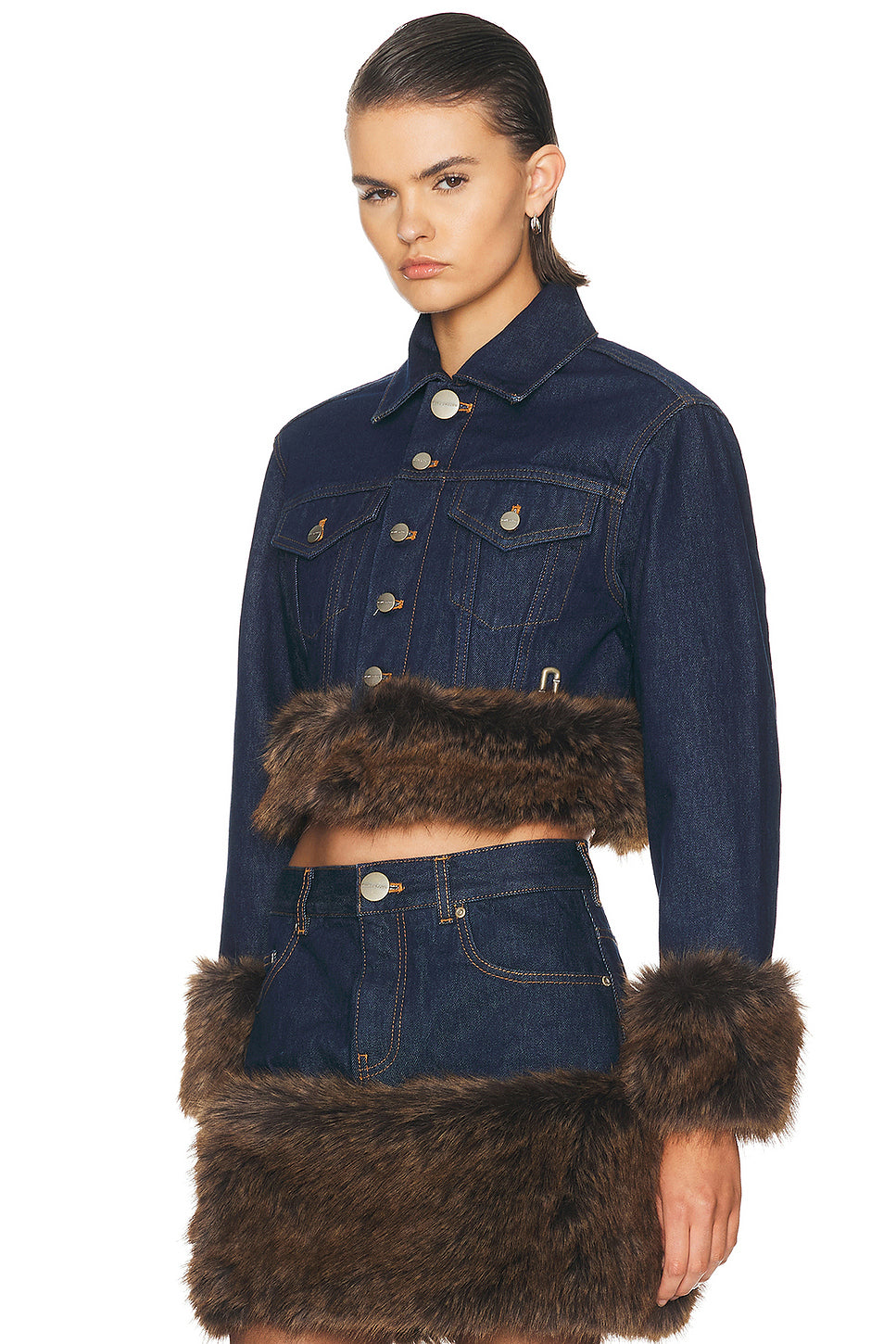 Faux Fur Shrunken Trucker