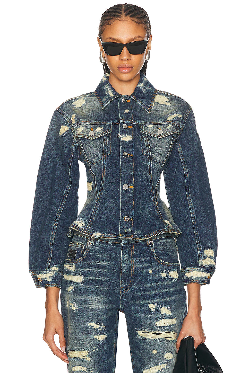 Fluted Denim Jacket