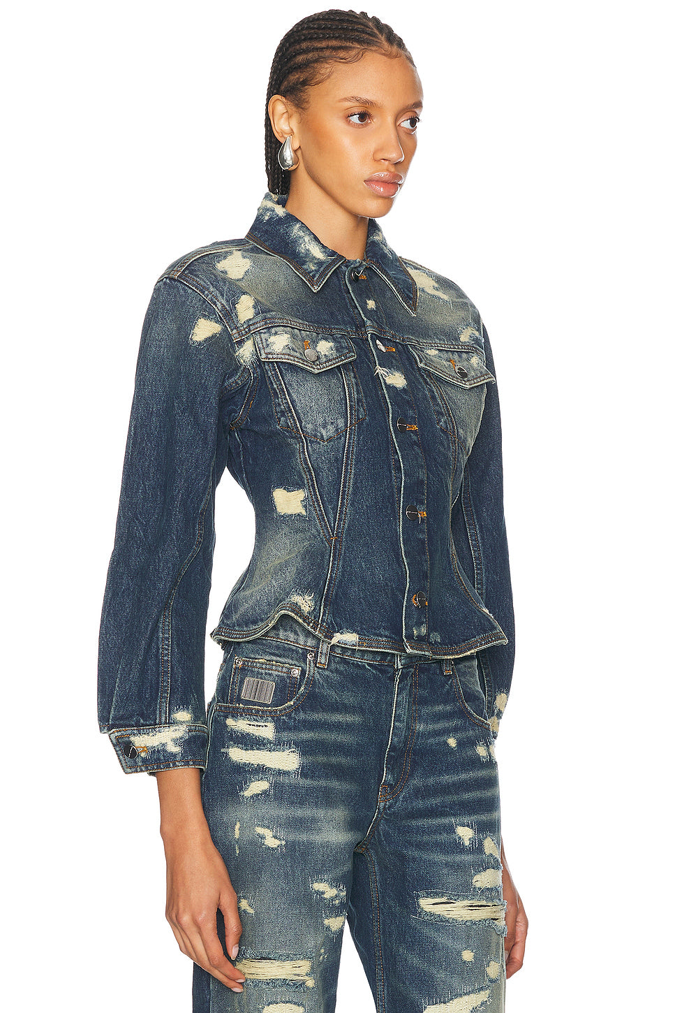 Fluted Denim Jacket