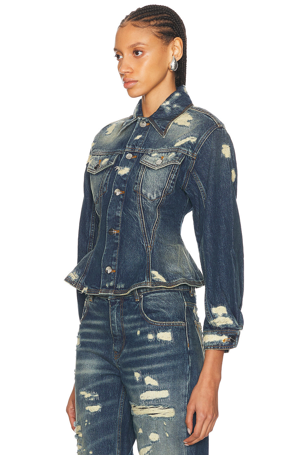 Fluted Denim Jacket