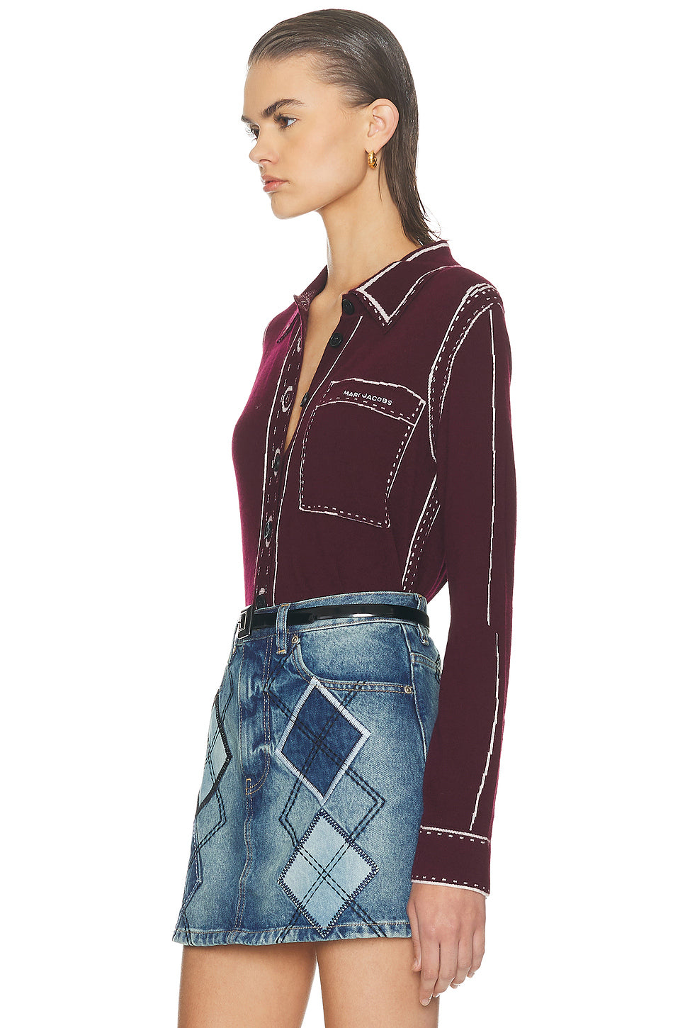 Trompe Loeil Button Down Top