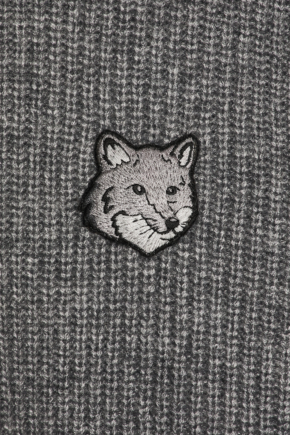 Bold Fox Head Patch Comfort Ribbed Sweater