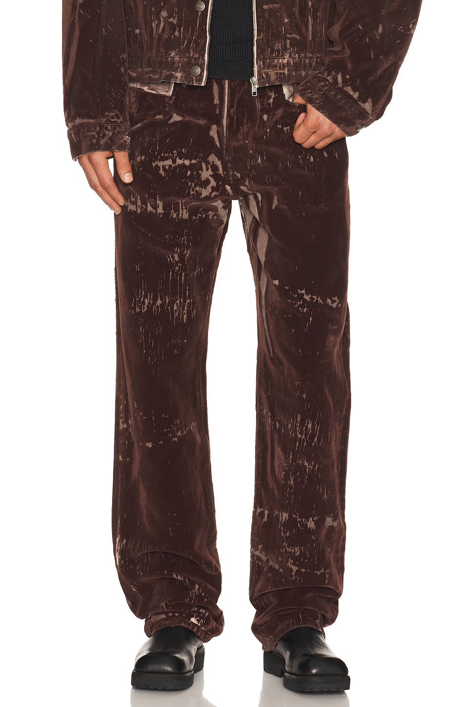 Flocked Denim Trousers