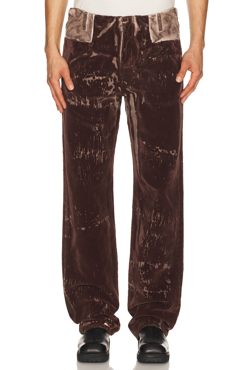 Flocked Denim Trousers