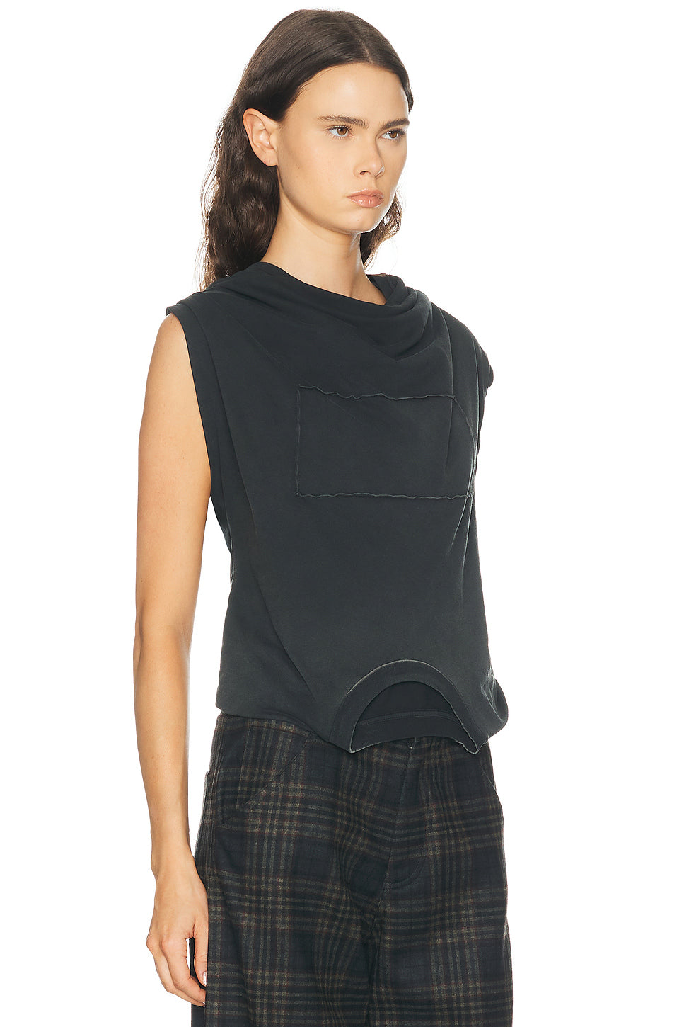 Patch Twisted Jersey Top