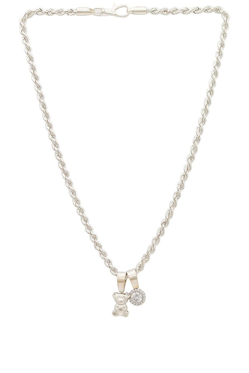 x FWRD 925 Silver Crystal Teddy Rope Chain