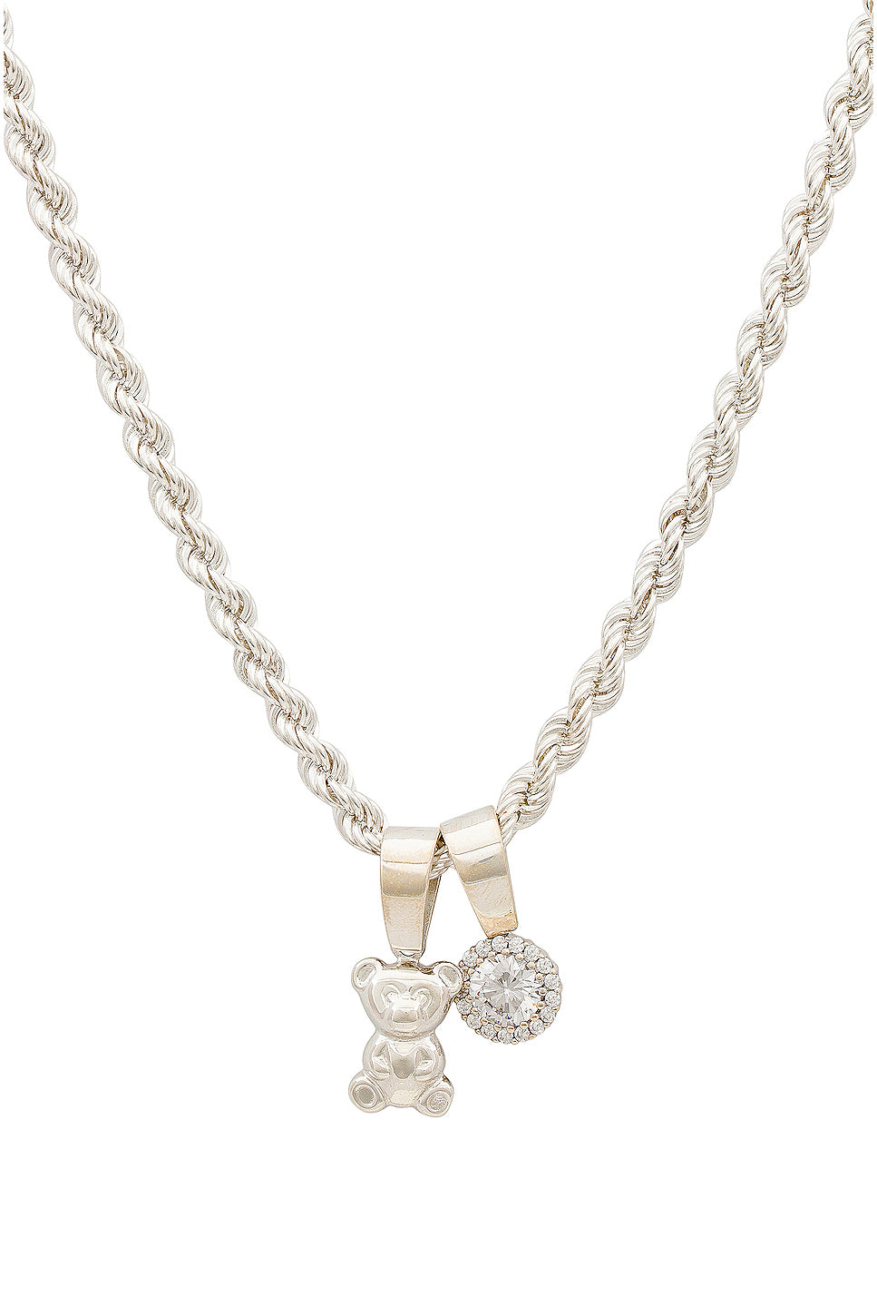 x FWRD 925 Silver Crystal Teddy Rope Chain