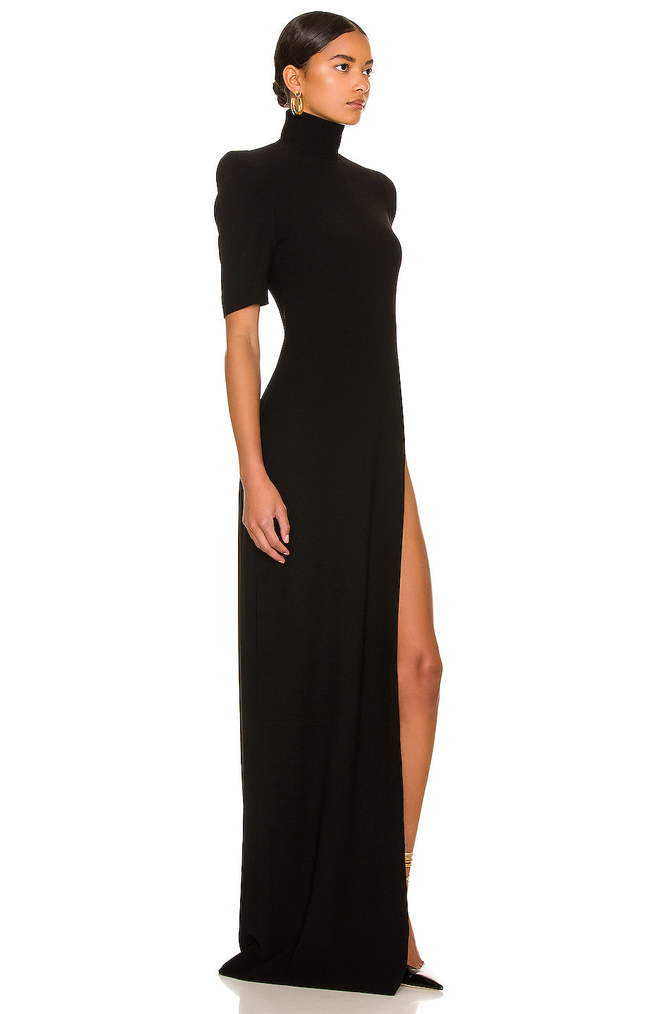 High Slit T-Neck Gown