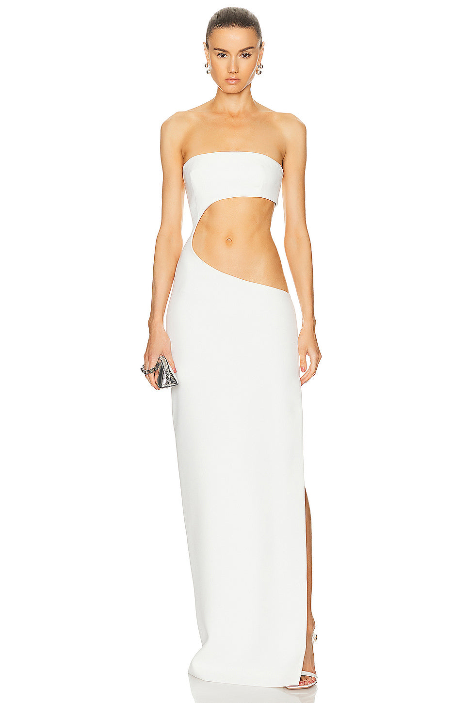 Long Strapless Cut Out Dress