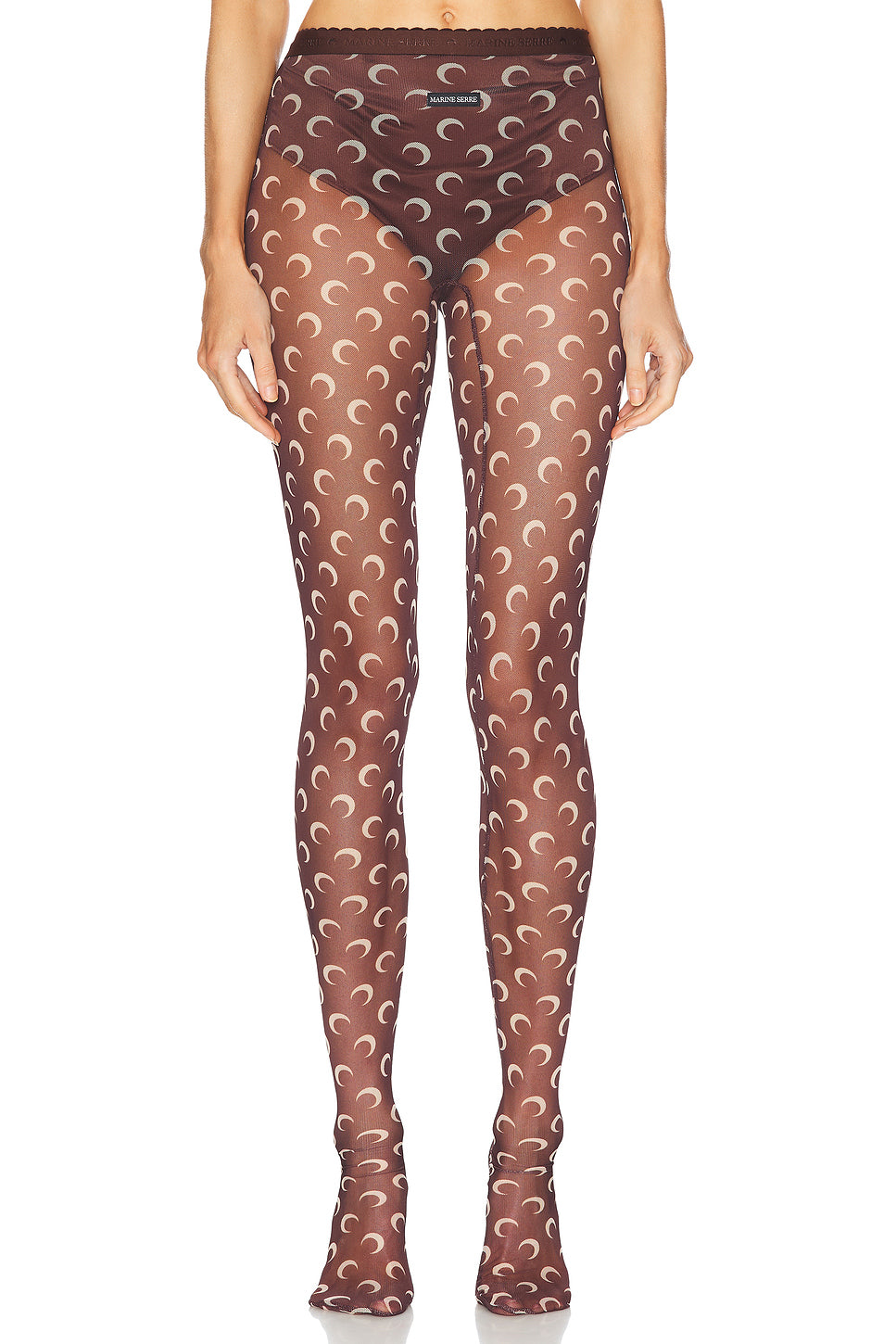 Moon Printed Mesh Tights