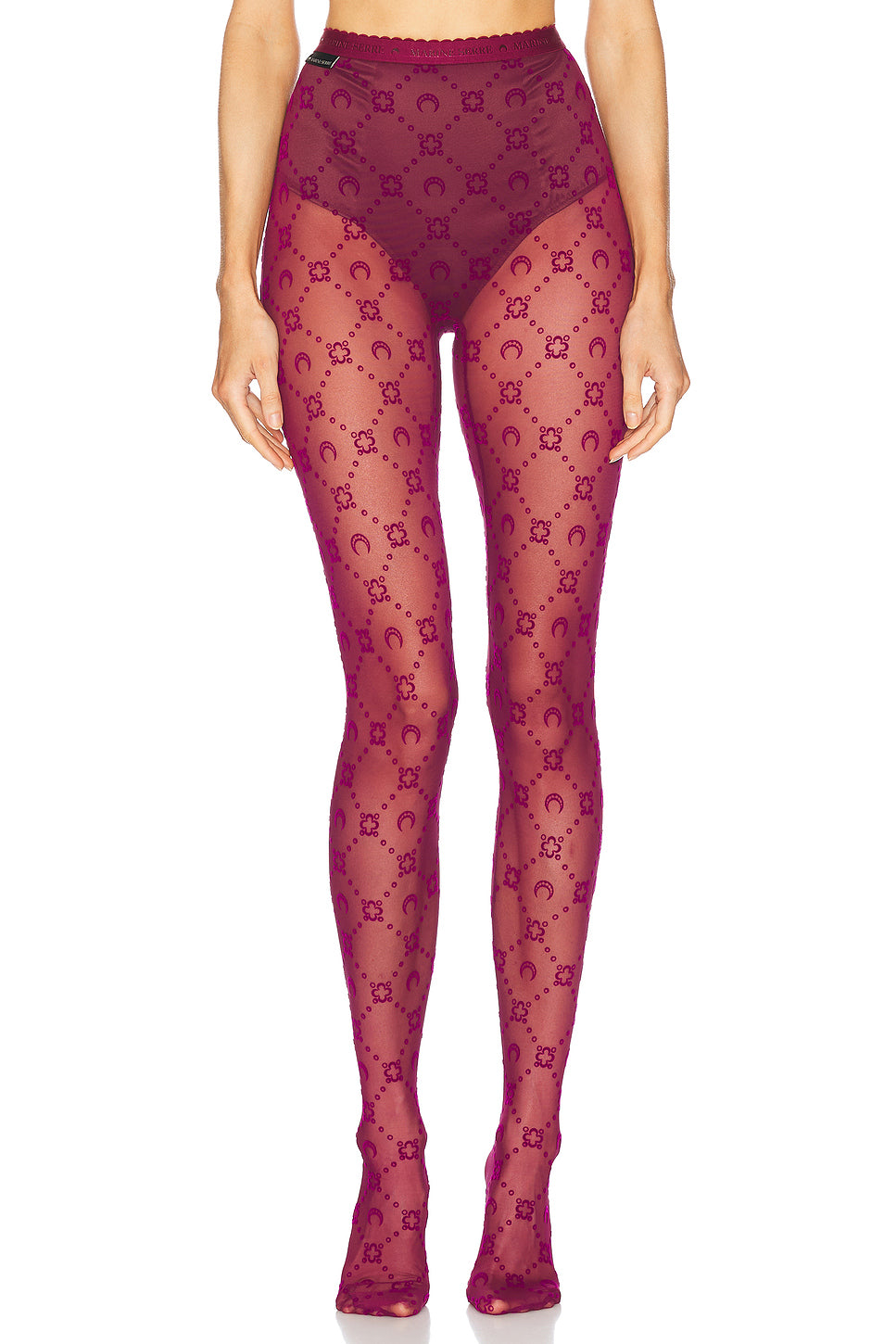 Moonogram Mesh Flock Tights