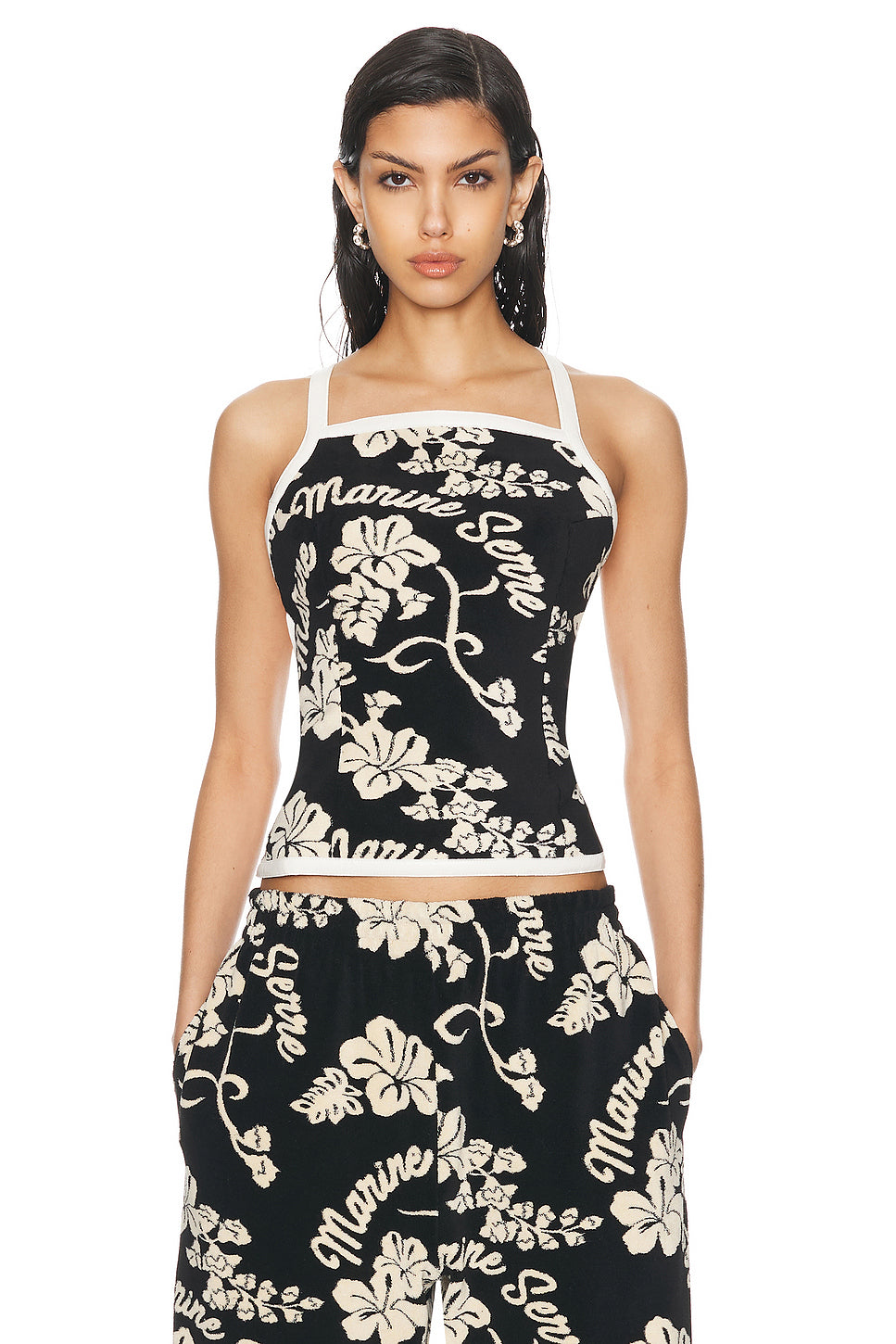 Jersey Jacquard Towel Bustier Top