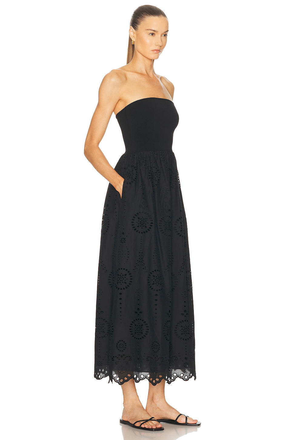 Knit And Broderie Dress