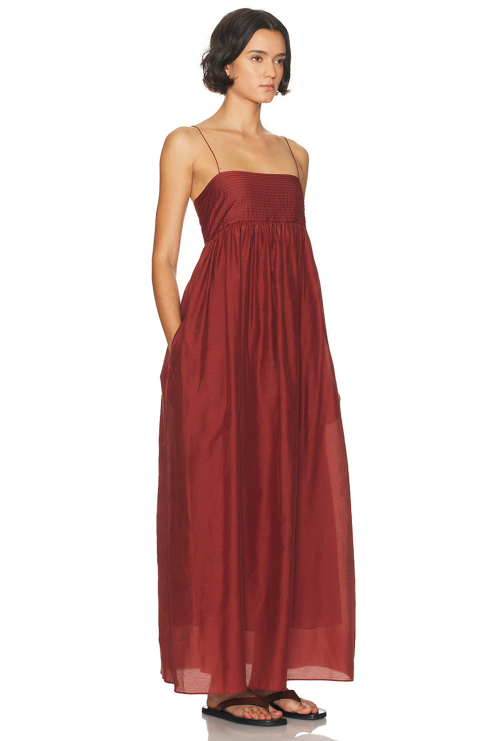 Empire Pintuck Bodice Dress