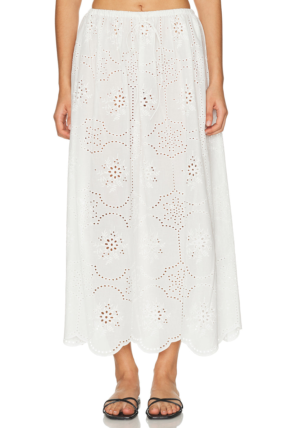 Broderie Midi Skirt