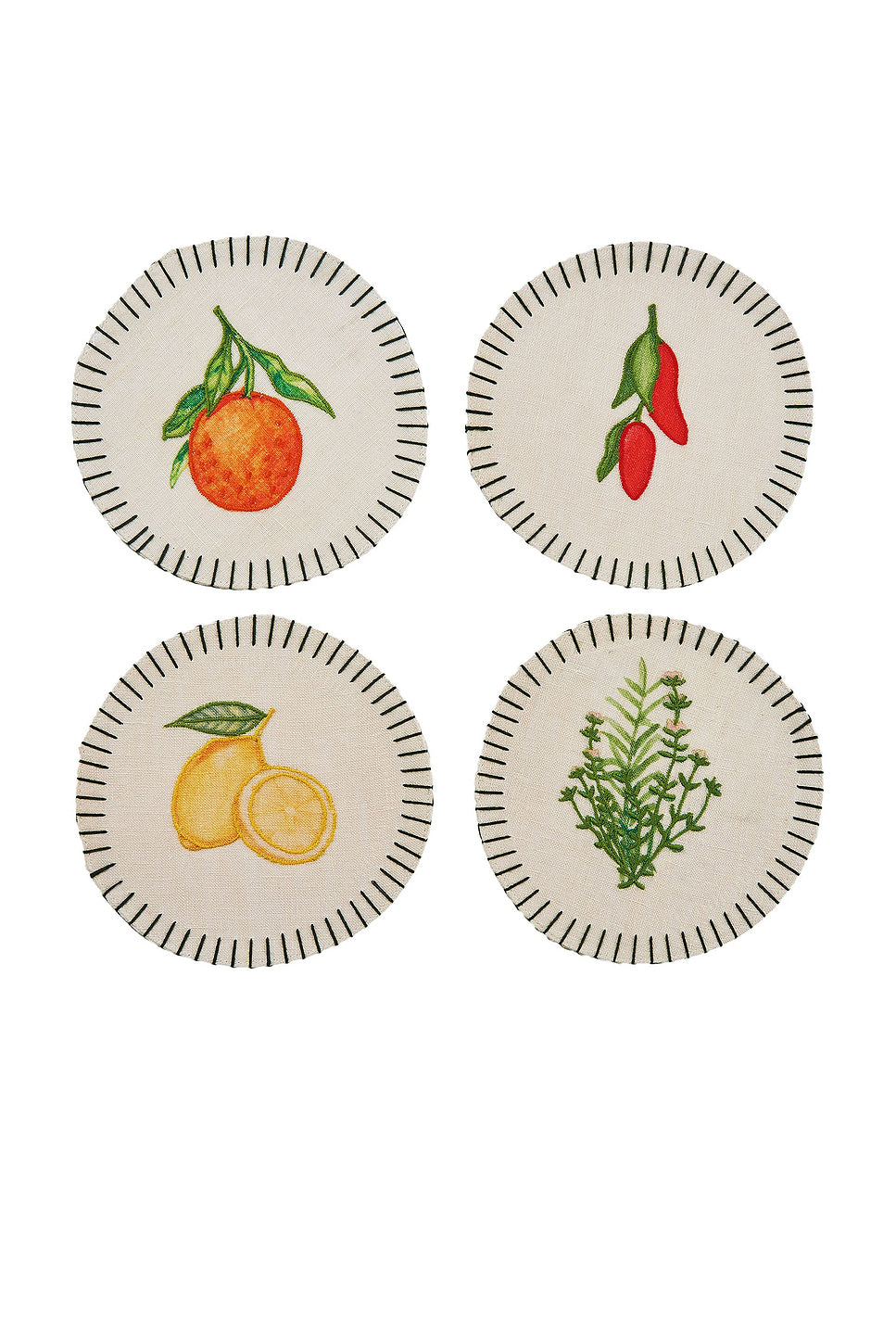 Embroidered Linen Coasters