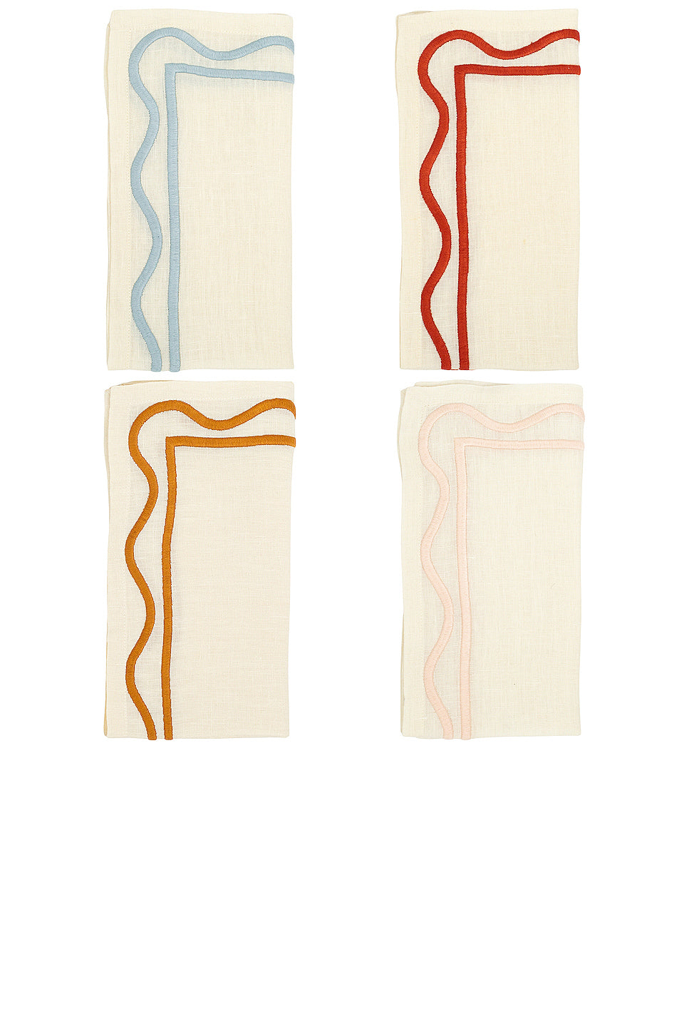 Embroidered Linen Napkins Set Of 4