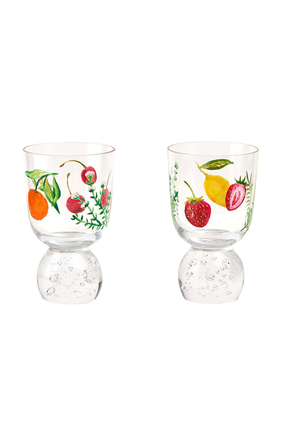 Hand-painted Bubble Glass Tumblers