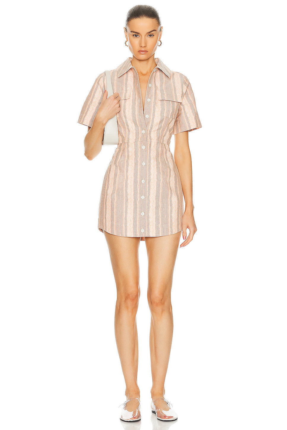 Cargo Button Up Mini Shirt Dress