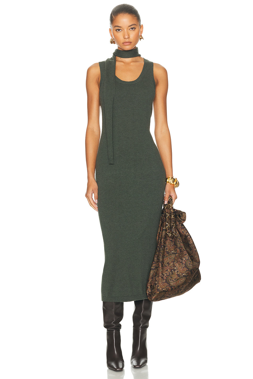 Scarf Tank Midi Dress
