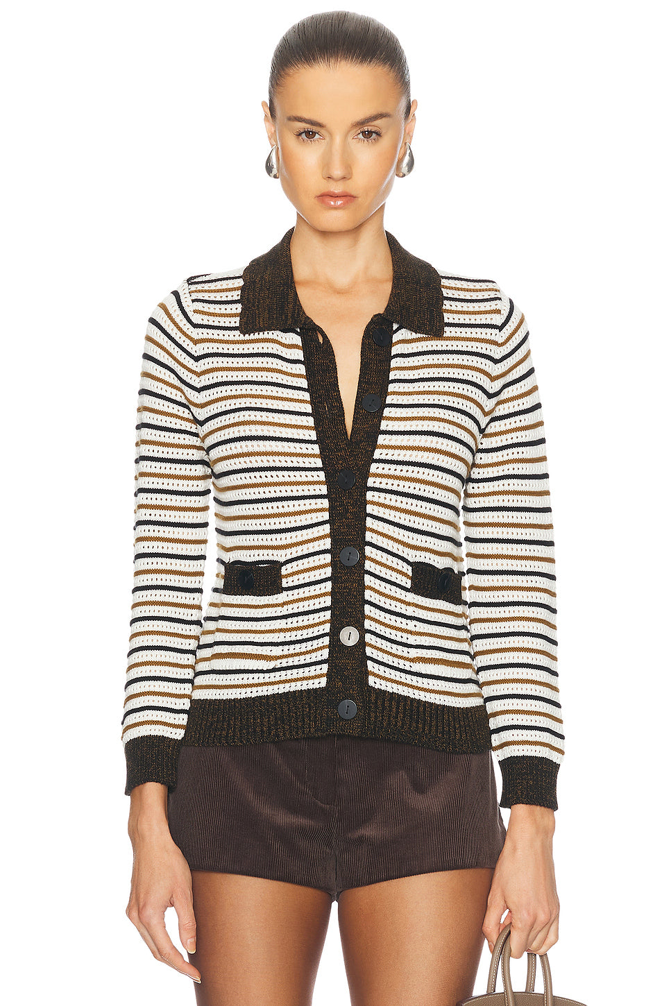 Striped Mesh Cardigan