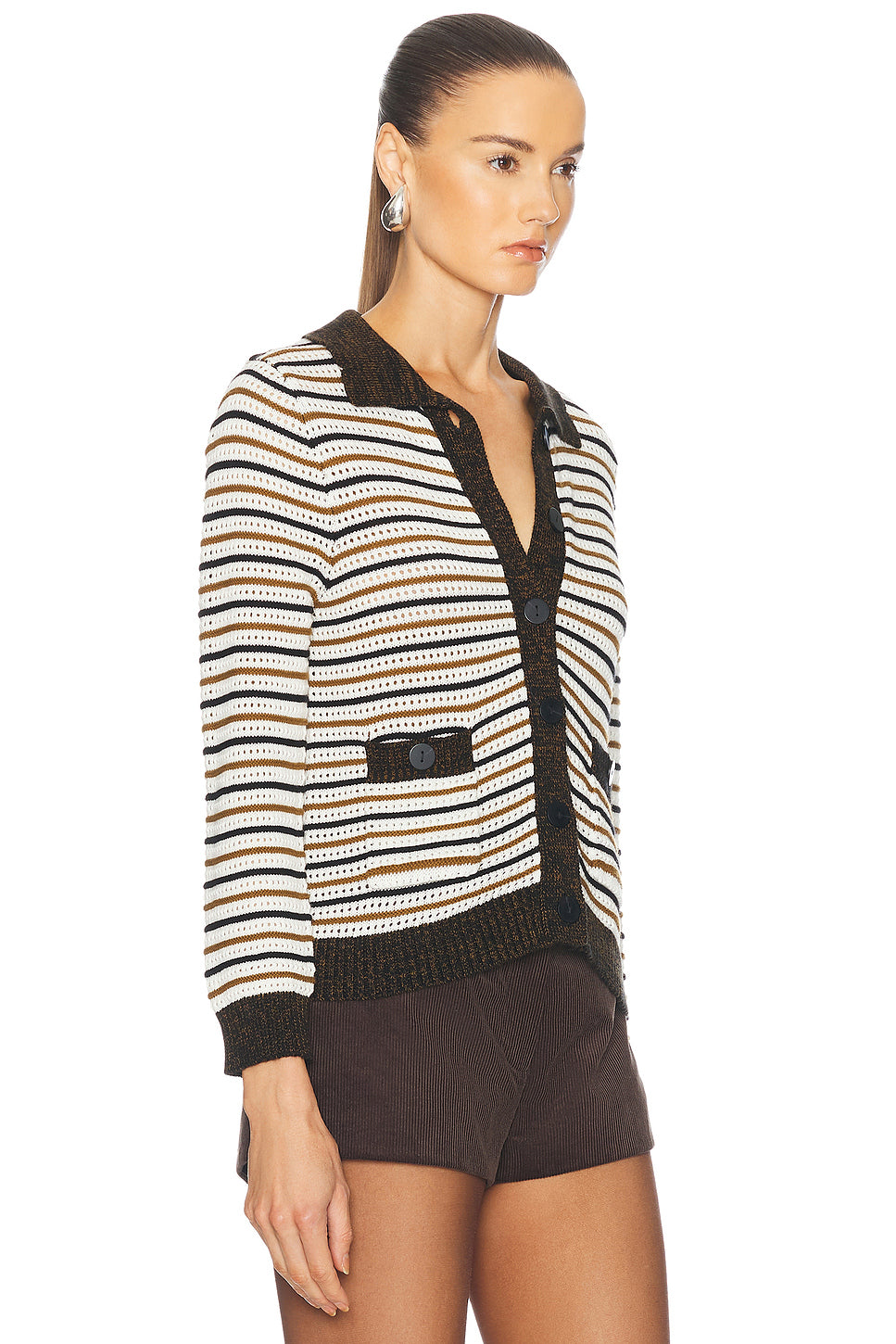 Striped Mesh Cardigan