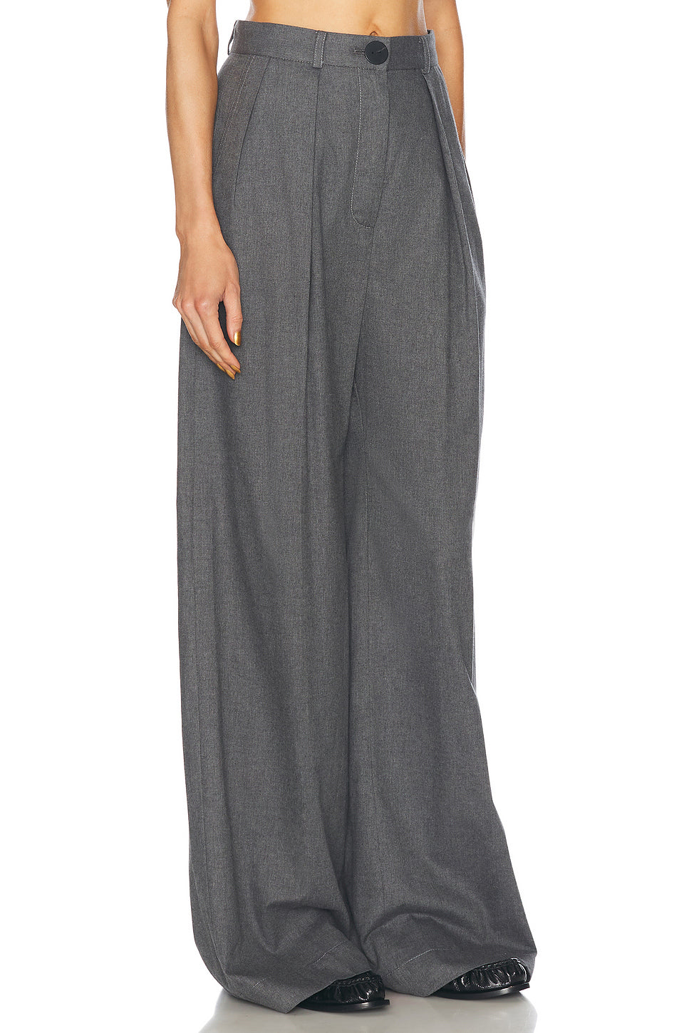 Button Pleated Trouser