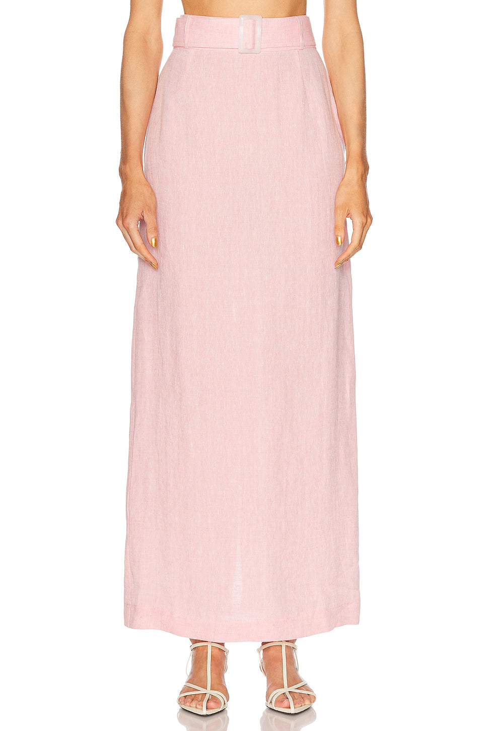 Belted Maxi Pencil Skirt