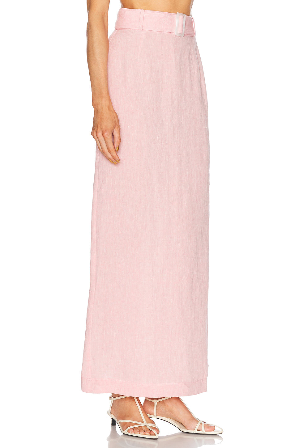 Belted Maxi Pencil Skirt
