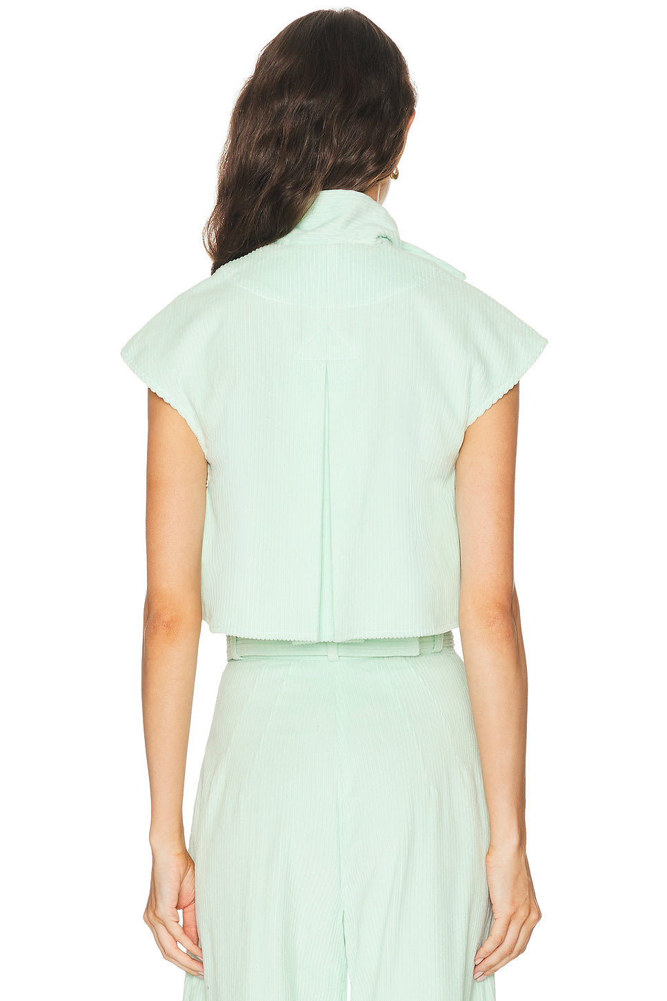 Tie Neck Button Up Shirt