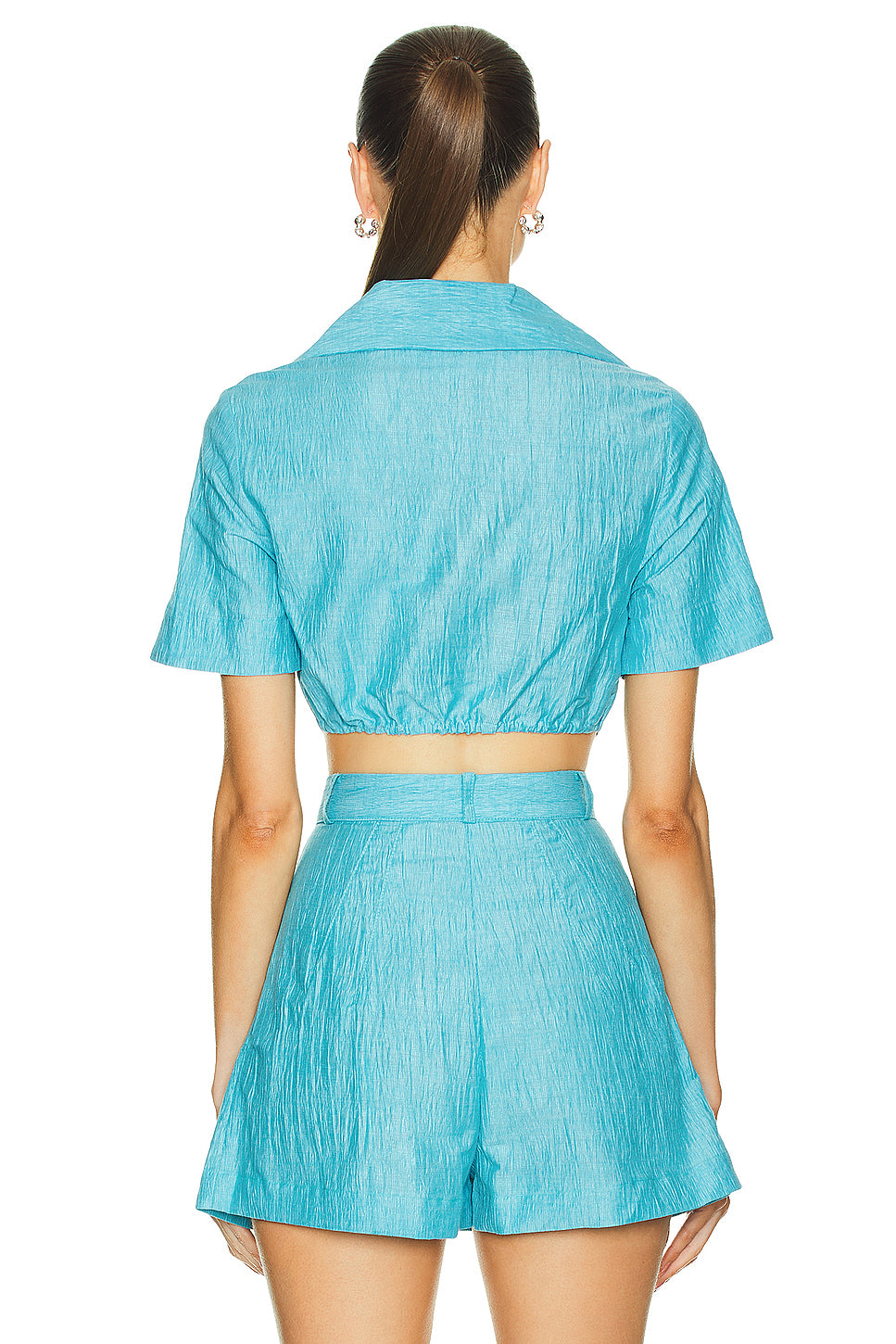 Cropped Collared Twist Top