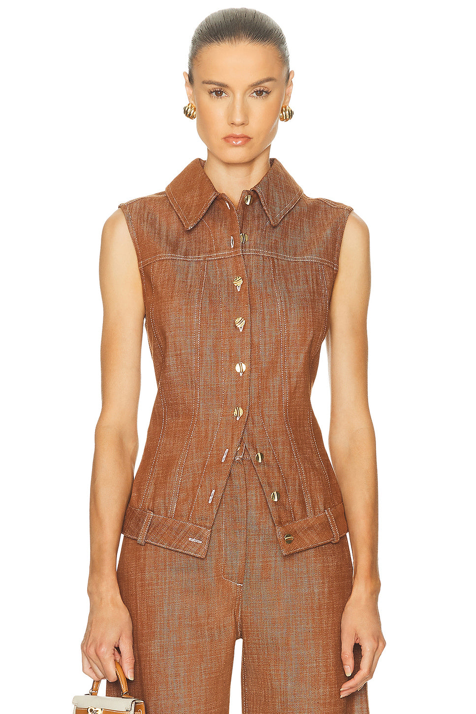 Collared Button Down Vest